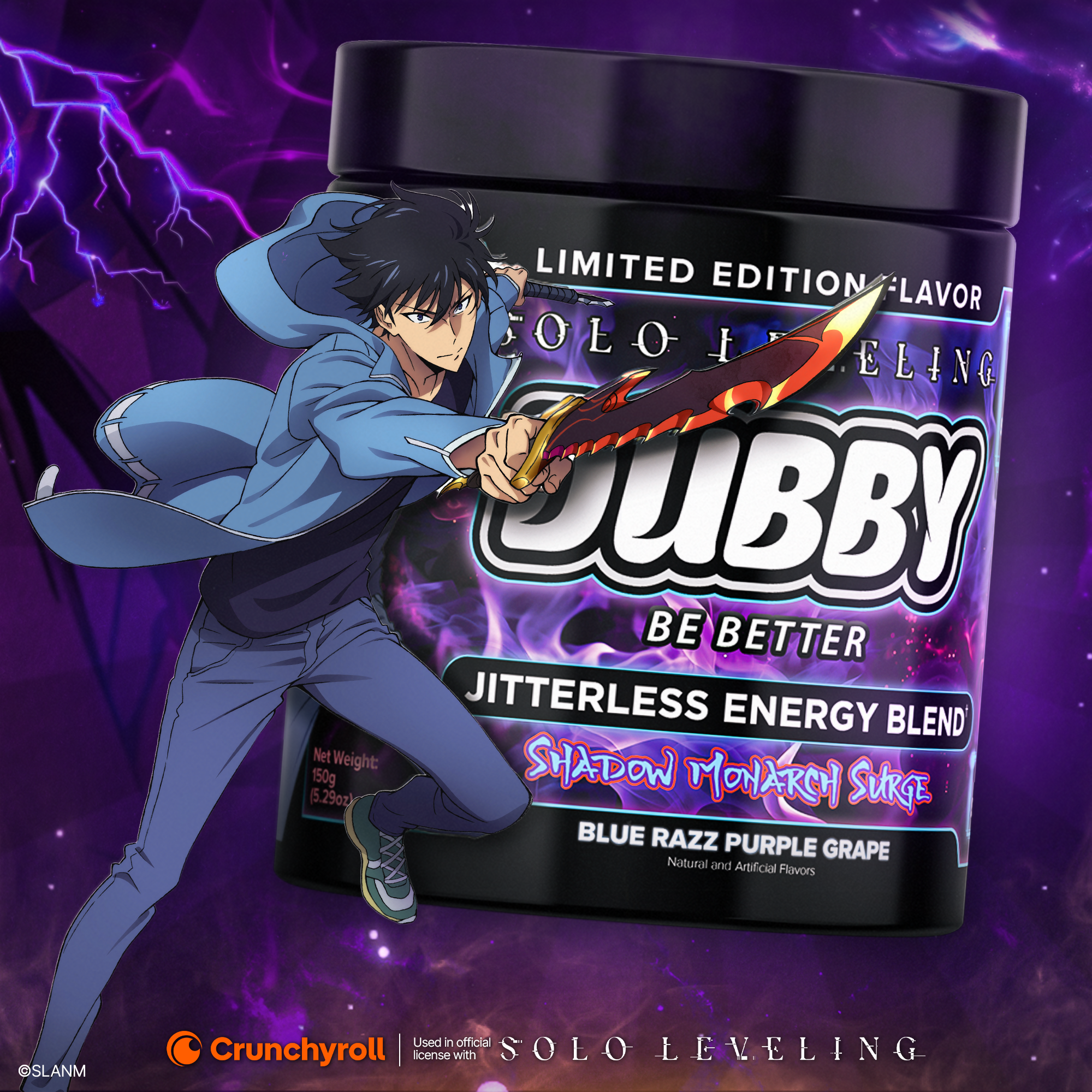 Shadow Monarch Surge Solo Leveling Official License Energy Drink Tub